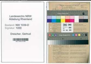 Entnazifizierung Gertrud Drescher , geb. 13.03.1899 (Lehrerin)