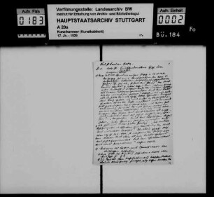 Bitte des Kammerdieners und Kunsthandwerkers Christoph Jakob Klüpfel um Gehaltserhöhung