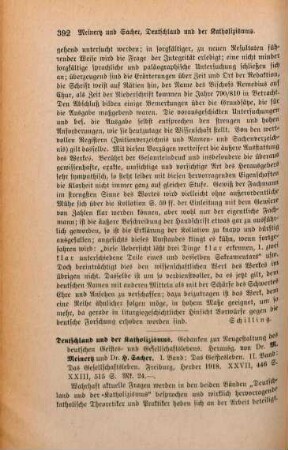 392-394 [Rezension] Deutschland und der Katholizismus