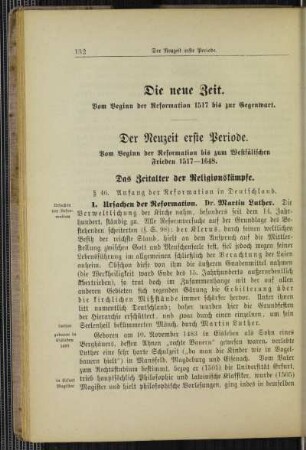 Die neue Zeit. Vom Beginn der Reformation 1517 bis zur Gegenwart.