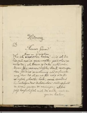 Widmung : [SW I: H2]; [SW I, S. 103]