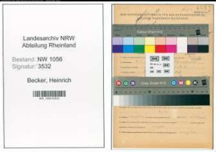 Entnazifizierung Heinrich Becker , geb. 02.02.1903 (Beamter)