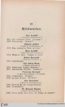 IV: Bildwerke