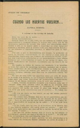 Cuando los muertos vuelven... : novela inédita