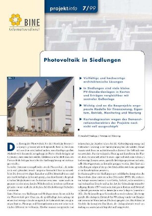 Photovoltaik in Siedlungen.