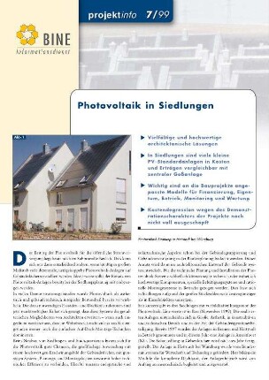 Photovoltaik in Siedlungen.