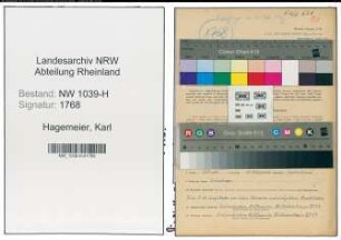 Entnazifizierung Karl Hagemeier , geb. 30.09.1907 (Bergmann)