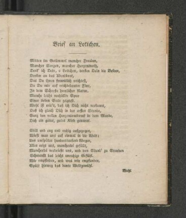 Brief an Lottchen.