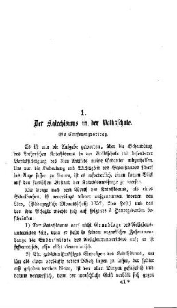 Der Katechismus in der Volksschule : ein Konferenzvortrag