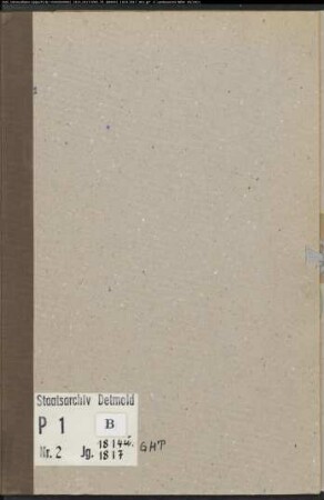 Kirchenbuchduplikat der katholischen Gemeinde Ahden, Kreis Büren (Ortsteil der katholischen Gemeinde Brenken) (GHT 1814, 1817). (Gemeinde: Katholische Gemeinde Ahden, Kreis Büren)