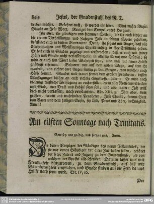 Am eilften Sonntage nach Trinitatis