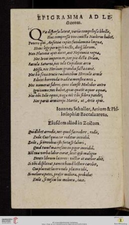Epigramma ad lectorem