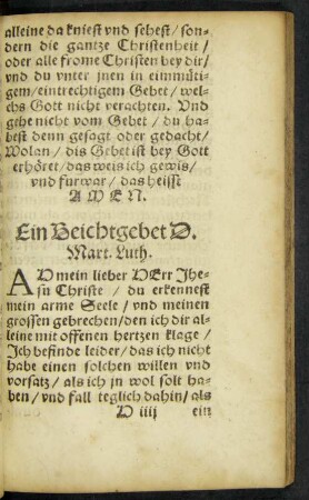 Ein Beichtgebet D. Mart. Luth.