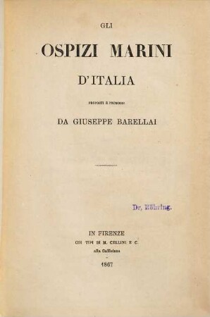 Gli ospizi marini d'Italia
