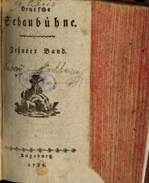 Deutsche Schaubühne. 10 = Jg. 1,Bd. 6. 1789