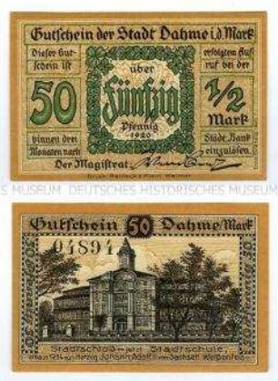 Notgeldschein Dahme in der Mark