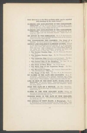 Books referred to in this work and books which may be consulted with advantage by the reader thereof: