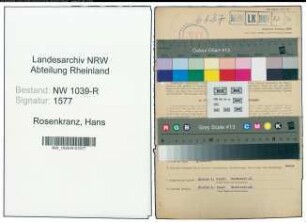 Entnazifizierung Hans Rosenkranz , geb. 19.09.1907 (Drogist)