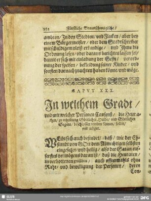 Caput XXX. In welchem Gradt, und mit welcher Personen Consenß, die Heurathen, zu erhaltung Göttlicher Hulde, und Göttlichen Segens, beschlossen werden können, sollen, und mögen