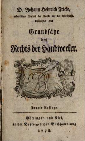 Grundsätze des Rechts der Handwerker