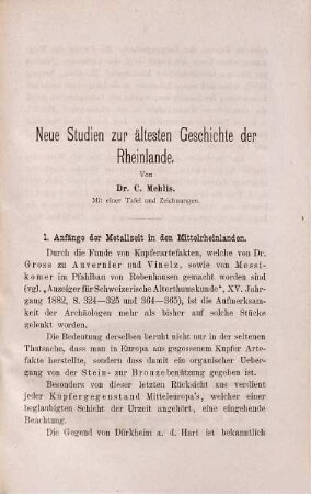 Studien zur ältesten Geschichte der Rheinlande, Siebente Abtheilung : mit einer Tafel und zehn Zeichnungen