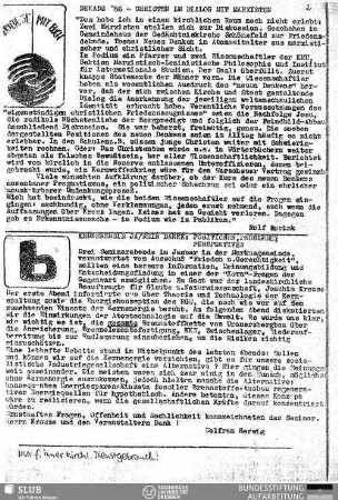 Dekade '86 - Christen im Dialog mit Marxisten