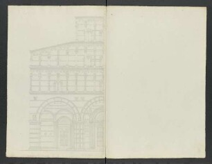 Lucca, Dom San Martino, Aufriss der Hauptfassade [Carl Luckow, zeichnerischer Nachlass]
