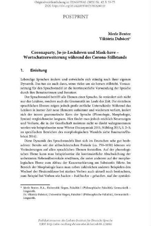 Coronaparty, Jo-jo-Lockdown und Mask-have – Wortschatzerweiterung während des Corona-Stillstands