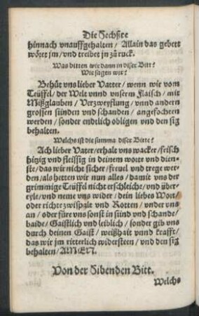 Von der Sibenden Bitt.