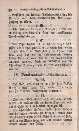 IV. Vorübergehende Bestimmungen.