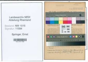Entnazifizierung Ernst Springer , geb. 15.04.1892 (Reichsbahnsekretaer)
