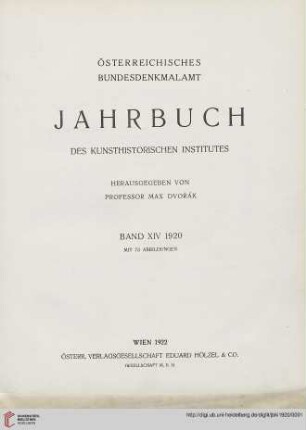 14: Jahrbuch des Kunsthistorischen Institutes