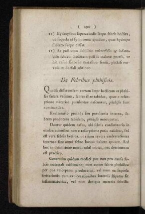 De Febribus phthisicis.