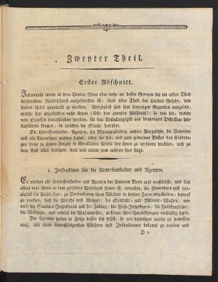 Zweyter Theil. Erster Abschnitt.