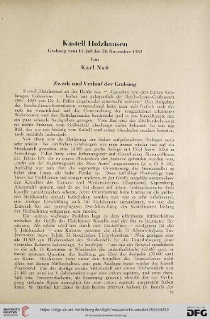 54: Kastell Holzhausen : Grabung vom 15. Juli bis 30. November 1932