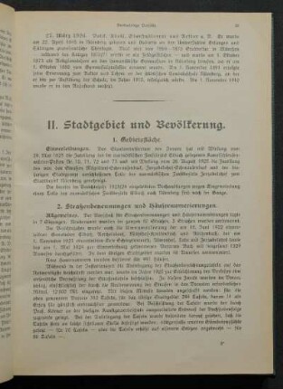 II. Stadtgebiet und Bevölkerung.