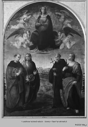 Himmelfahrt Mariens mit vier Heiligen