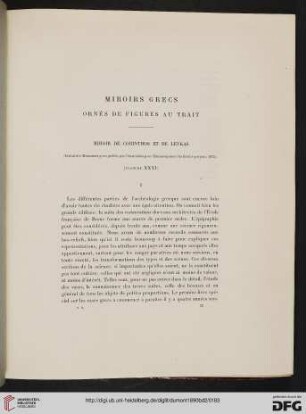 Miroirs Grecs. Ornés de figures au trait