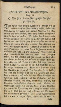Sittenlehren und Klugheitsregeln. Kap. II.