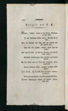 220-226, Eleegie an L. K.