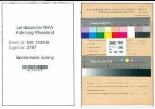 Entnazifizierung Emmy Bonnemann , geb. 02.04.1907 ()