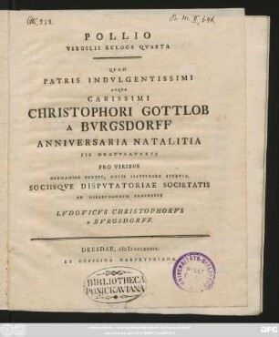 Pollio Virgilii Ecloga Qvarta