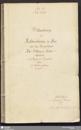 Beschreibung der Aufbereitung der Erze bey dem Berggebäude Alte Hoffnung Gottes Erbstolln : in der Freyberger Bergamts-Refier zu Großvoigtsberg gelegen