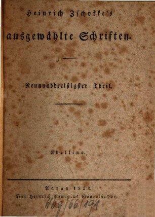 Ausgewählte Schriften, 39. Abellino.