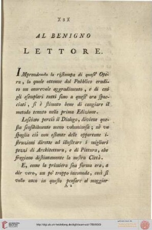 Al benigno lettore