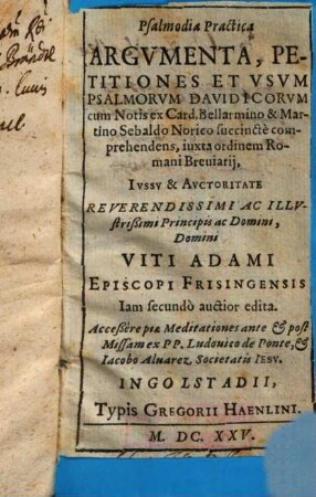 Psalmodia Practica : Argvmenta, Petitiones Et Vsvm Psalmorvm Davidicorvm