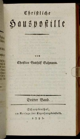 Bd. 3: Christliche Hauspostille. Dritter Band