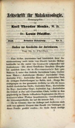 Zeitschrift für Malakozoologie. 10. 1853