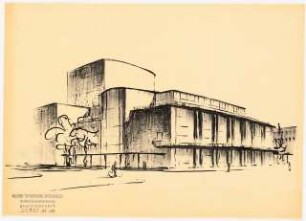 Deutsche Oper, Berlin-Charlottenburg: Perspektivische Ansicht Straßenfront
