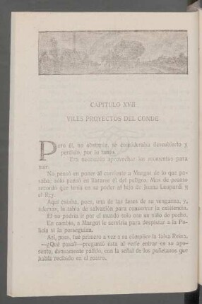 Capítulo XVII - Viles proyectos del conde